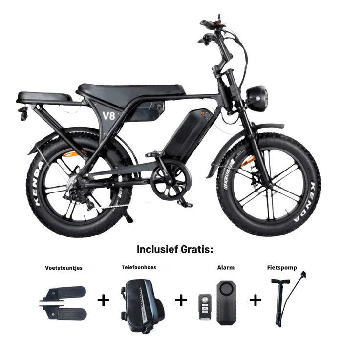 Fatbike Ouxi V8/C80 Dubbele Accu 2025 - Zwart