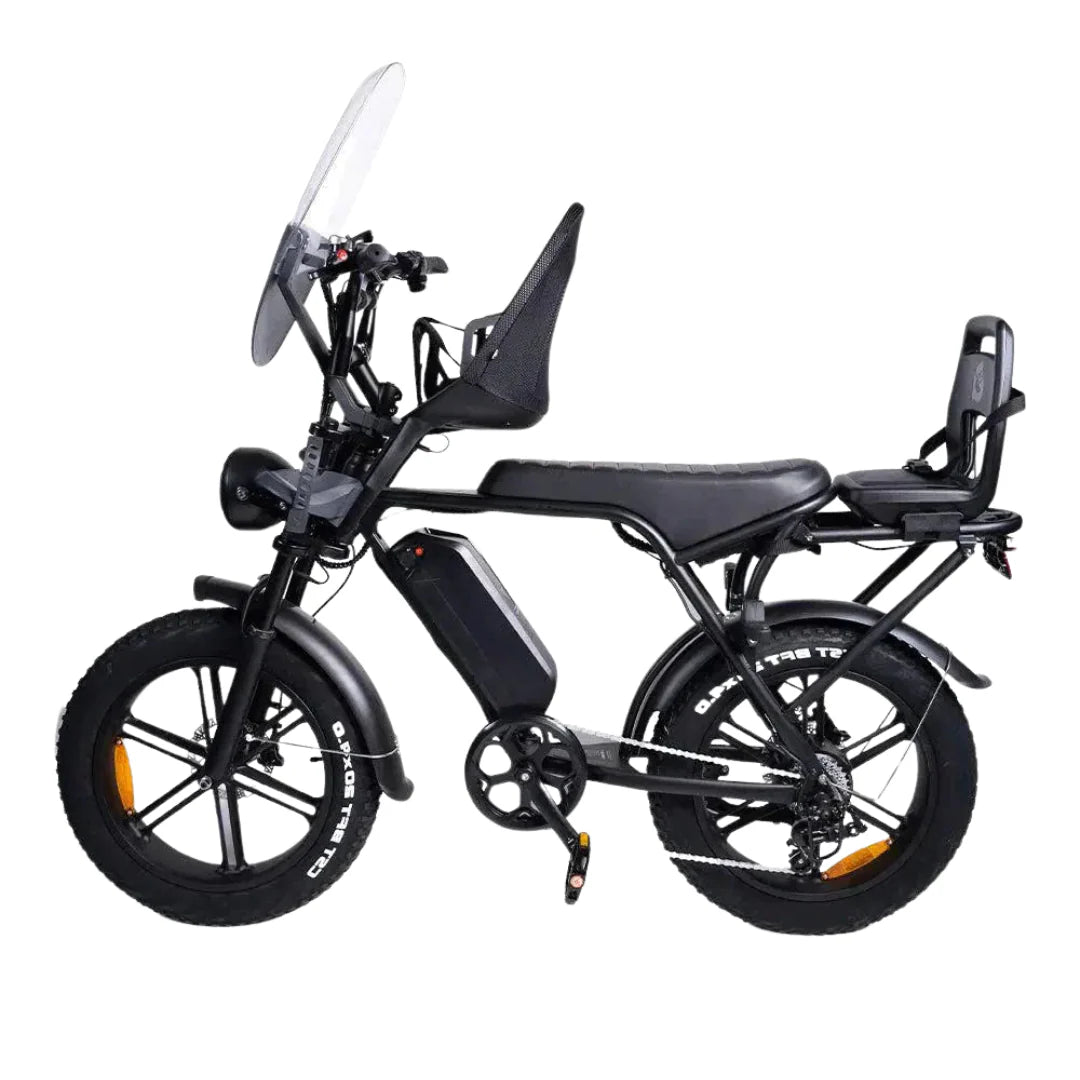 OUXI V8 5.0 (C80) Fatbike 2025 - kinderzitje achter - kinderzitje voor